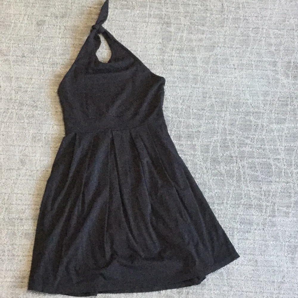 Black cotton a-line halter dressy Susana Monaco